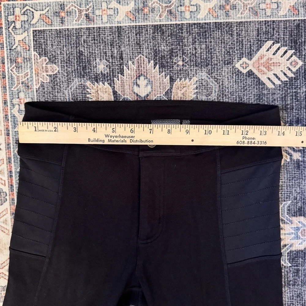Athleta Black Trail Setter Moto Leggings Black Stretchy Athletic Motion Pants 6 - Picture 13 of 13
